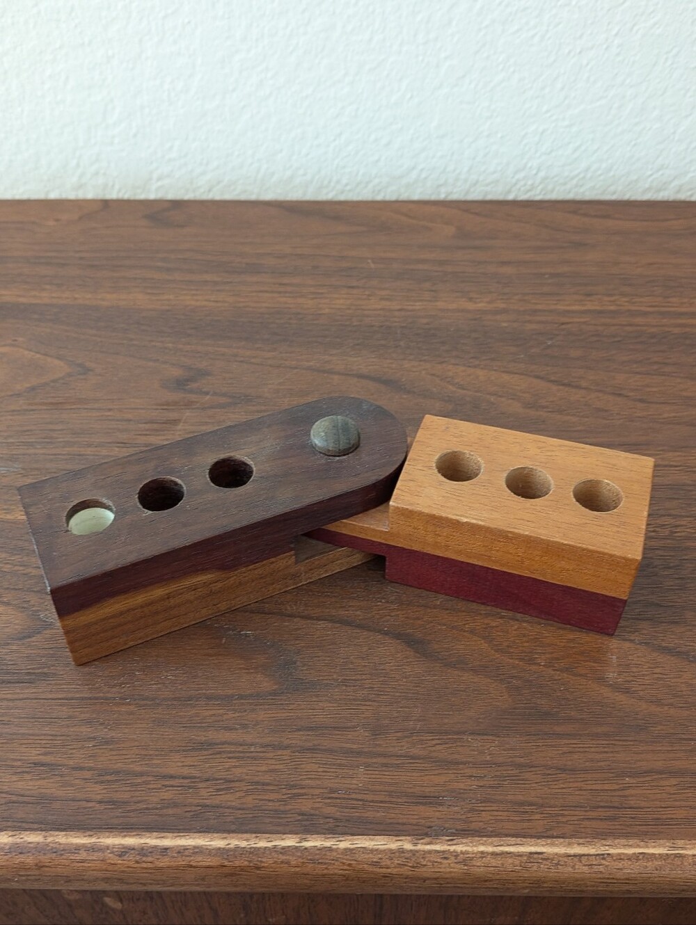 Vintage Handcrafted WoodenHinged Rotating Pen Pencil Holder Desktop Organizer 8"
